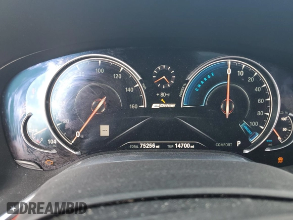 2017 BMW 7 Series 740e xDrive iPerformance with VIN WBA7J2C3XHG497958, listed as a Copart auction lot 58203604 with 75,256 mi miles and Salvage Title. Bid and sale history available at carsss.com. Image 9.