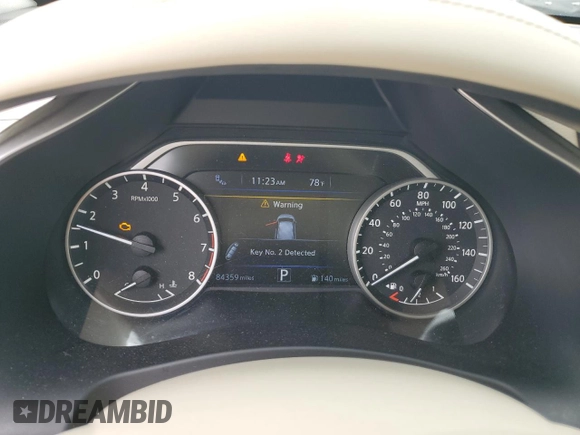 2018 Nissan Murano SV with VIN 5N1AZ2MG4JN186509, listed as a Copart auction lot 50427185 with 84,359 mi miles and Salvage Title. Bid and sale history available at DreamBid. Image 9.