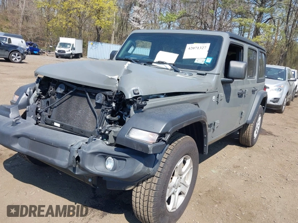 2021 Jeep Wrangler Unlimited Willys with VIN 1C4HJXDN4MW703859, listed as a IAAI auction lot 42071327 with 27,027 mi miles and . Bid and sale history available at DreamBid. Image 18.