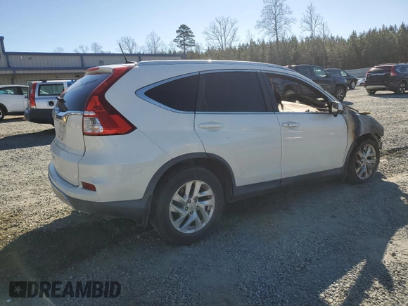 2015 Honda CR-V EX-L with VIN 5J6RM3H79FL007061, listed as a Copart auction lot 46075855 with Not Provided miles and Salvage Title. Bid and sale history available at carsss.com. Image 3.