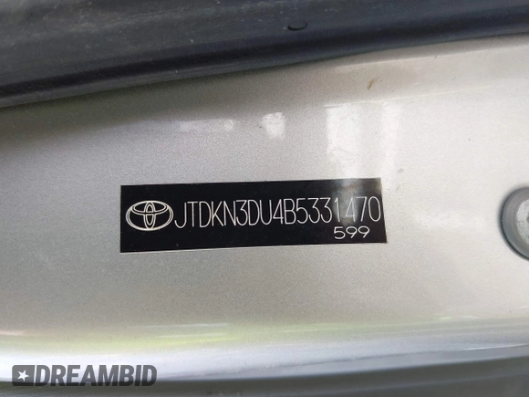 2011 Toyota Prius I with VIN JTDKN3DU4B5331470, listed as a IAAI auction lot 42012113 with 1 mi miles. Bid and sale history available at carsss.com. Image 9.