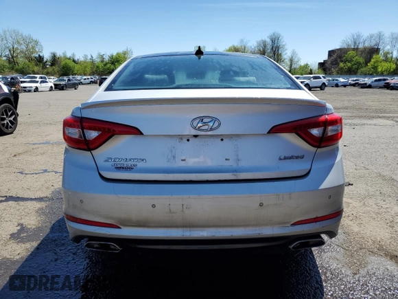2015 Hyundai Sonata Limited with VIN 5NPE34AF8FH031788, listed as a Copart auction lot 54915995 with 91,722 mi miles and Salvage Title. Bid and sale history available at DreamBid. Image 6.
