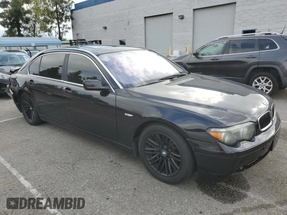 2003 BMW 7 Series 745Li with VIN WBAGN63403DR10940, listed as a Copart auction lot 54620465 with 184,535 mi miles and Salvage Title. Bid and sale history available at carsss.com. Image 4.