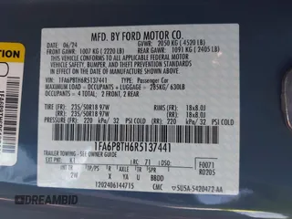 2024 Ford Mustang EcoBoost with VIN 1FA6P8TH6R5137441, listed as a IAAI auction lot 41615827 with 8,935 mi miles. Bid and sale history available at carsss.com. Image 9.