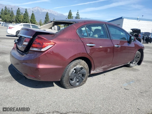 2014 Honda Civic Sedan LX with VIN 19XFB2F5XEE274081, listed as a Copart auction lot 47815625 with 0 mi miles and Salvage Title. Bid and sale history available at carsss.com. Image 3.