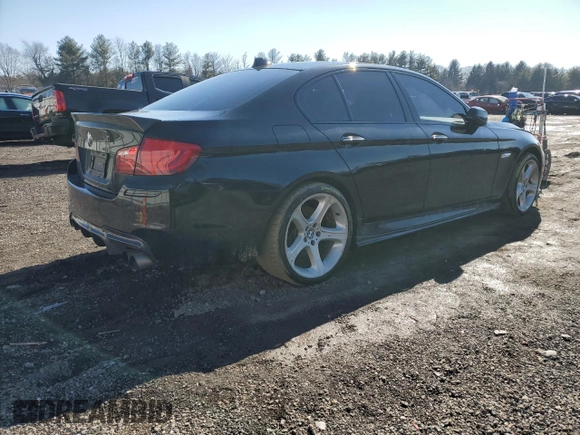 2013 BMW 5 Series 550i xDrive with VIN WBAFU9C59DDY72036, listed as a Copart auction lot 45280555 with 145,588 mi miles and Salvage Title. Bid and sale history available at carsss.com. Image 3.