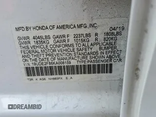 2019 Acura ILX Premium with VIN 19UDE2F86KA008159, listed as a Copart auction lot 54579835 with 67,225 mi miles and Salvage title. Bid and sale history available at DreamBid. Image 12.