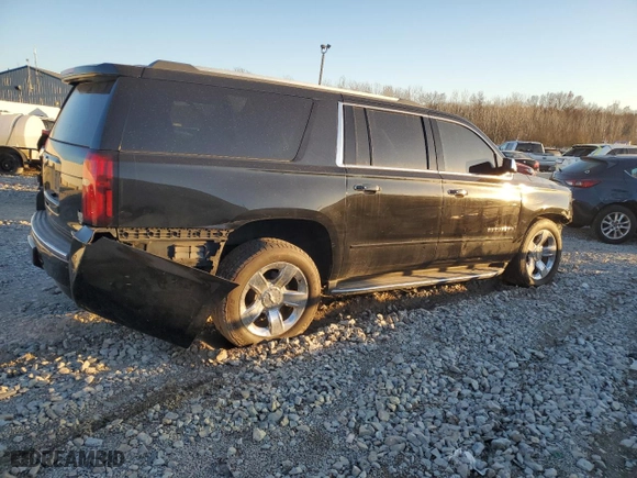 2017 Chevrolet Suburban Premier with VIN 1GNSKJKC5HR303600, listed as a Copart auction lot 83395644 with 124,465 mi miles and Salvage Title. Bid and sale history available at carsss.com. Image 3.