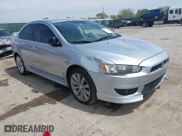 2008 Mitsubishi Lancer GTS with VIN JA3AU86U28U026507, listed as a IAAI auction lot 42033357 with 153,589 mi miles. Bid and sale history available at carsss.com. Image 1.