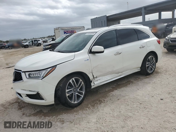 2019 Acura MDX Sport Hybrid w/Advance Pkg with VIN 5J8YD7H71KL000531, listed as a Copart auction lot 84648554 with 0 mi miles and Salvage Title. Bid and sale history available at carsss.com. Image 1.