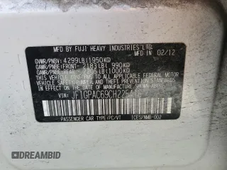2012 Subaru Impreza Premium z VIN JF1GPAC69CH225416, wystawiony jako Copart lot #53479685 z przebiegiem 139 564 mil mil oraz Szkoda całkowita • Salvage title. Historia ofert i sprzedaży dostępna na DreamBid. Obrazek 13.