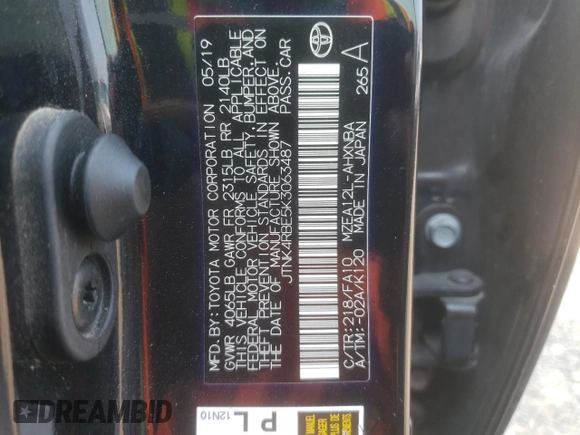 2019 Toyota Corolla Hatchback SE with VIN JTNK4RBE5K3063487, listed as a Copart auction lot 69667404 with 92,050 mi miles and Salvage Title. Bid and sale history available at carsss.com. Image 12.