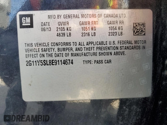 2014 Chevrolet Impala LS z VIN 2G11Y5SL8E9114674, wystawiony jako Copart lot #49447035 z przebiegiem 115 239 mil mil oraz Szkoda całkowita • Salvage title. Historia ofert i sprzedaży dostępna na DreamBid. Obrazek 13.