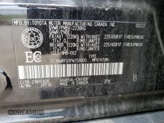 2023 Toyota RAV4 Hybrid XLE Premium with VIN 2T3BWRFVXPW159905, listed as a Copart auction lot 54677155 with 68,268 mi miles and Salvage title. Bid and sale history available at DreamBid. Image 13.