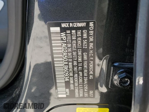 2018 Porsche Macan GTS with VIN WP1AG2A50JLB60934, listed as a Copart auction lot 61903095 with 66,021 mi miles and Salvage title. Bid and sale history available at DreamBid. Image 13.