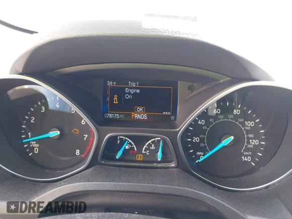 2017 Ford Escape SE with VIN 1FMCU9GD4HUF04307, listed as a IAAI auction lot 41963142 with 78,175 mi miles. Bid and sale history available at carsss.com. Image 7.