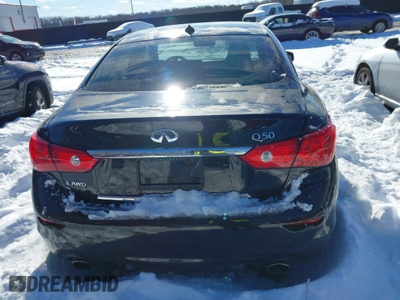 2016 Infiniti Q50 2.0t Premium with VIN JN1CV7AR0GM253412, listed as a IAAI auction lot 41223814 with 45,185 mi miles. Bid and sale history available at carsss.com. Image 15.