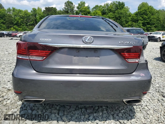 2014 Lexus LS 460 L with VIN JTHGL5EF4E5051560, listed as a Copart auction lot 55837084 with 180,562 mi miles and Salvage title. Bid and sale history available at DreamBid. Image 6.