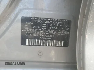 2021 Hyundai Accent SE с VIN 3KPC24A64ME133682, выставлен на аукционе Copart как лот 58517225 с пробегом 51 059 миль миль и Списание • Salvage title. История ставок и продаж доступна на DreamBid. Изображение 12.