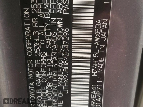 2021 Lexus UX 250h z VIN JTHX9JBH8M2047296, wystawiony jako Copart lot #87916535 z przebiegiem 10 297 mil mil oraz Szkoda całkowita • Salvage title. Historia ofert i sprzedaży dostępna na DreamBid. Obrazek 15.