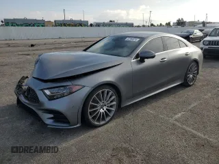 2019 Mercedes-Benz CLS with VIN WDD2J5JB9KA032709, listed as a Copart auction lot 52384574 with 43,497 mi miles and Salvage Title. Bid and sale history available at carsss.com. Image 1.