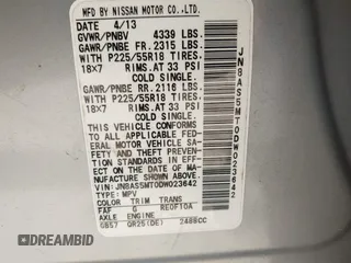 2013 Nissan Rogue S with VIN JN8AS5MT0DW023642, listed as a IAAI auction lot 40728352 with 87,292 mi miles and . Bid and sale history available at DreamBid. Image 8.