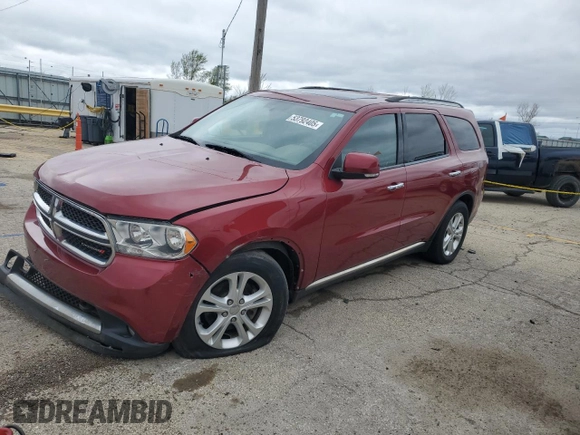 2013 Dodge Durango Crew with VIN 1C4RDJDG9DC691333, listed as a Copart auction lot 53792405 with 165,498 mi miles and Salvage title. Bid and sale history available at DreamBid. Image 1.