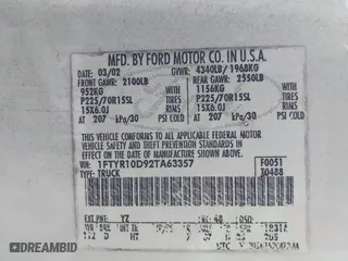 2002 Ford Ranger XL with VIN 1FTYR10D92TA63357, listed as a IAAI auction lot 41776435 with 201,380 mi miles. Bid and sale history available at carsss.com. Image 9.