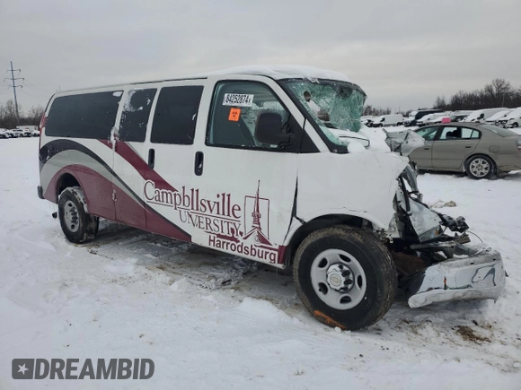 2011 Chevrolet Express Passenger 1LT with VIN 1GAZG1FG1B1109232, listed as a Copart auction lot 84252874 with Not provided miles and Salvage title. Bid and sale history available at DreamBid. Image 4.