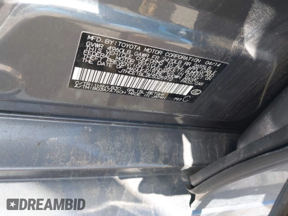 2014 Lexus GS 350 with VIN JTHCE1BL2E5025972, listed as a IAAI auction lot 42317494 with Not provided miles and . Bid and sale history available at DreamBid. Image 9.