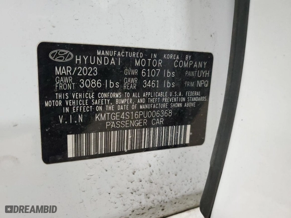 2023 Genesis Electrified G80 with VIN KMTGE4S16PU006368, listed as a Copart auction lot 88746115 with 16,417 mi miles and Salvage Title. Bid and sale history available at carsss.com. Image 12.