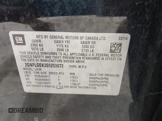 2014 Chevrolet Equinox LT with VIN 2GNFLGEK2E6253072, listed as a IAAI auction lot 41965164 with 200,470 mi miles. Bid and sale history available at carsss.com. Image 9.