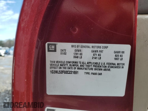 2002 Oldsmobile Alero GL1 z VIN 1G3NL52F92C221691, wystawiony jako Copart lot #88012125 z przebiegiem 249 598 mil mil oraz Szkoda całkowita • Salvage title. Historia ofert i sprzedaży dostępna na DreamBid. Obrazek 13.