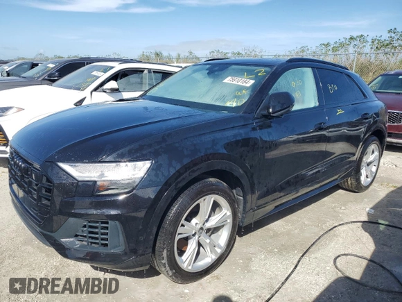 2022 Audi Q8 Premium Plus with VIN WA1BVBF17ND007494, listed as a Copart auction lot 75910184 with 0 mi miles and Non Repairable. Bid and sale history available at carsss.com. Image 1.