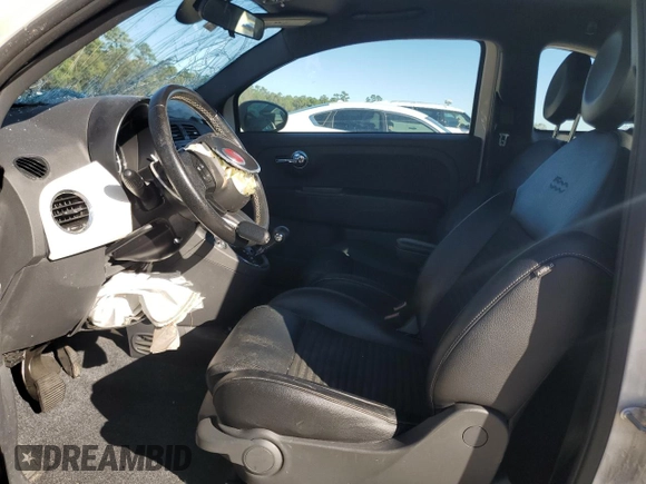 2015 FIAT 500 Turbo with VIN 3C3CFFHH4FT733516, listed as a Copart auction lot 81738334 with 0 mi miles and Salvage Title. Bid and sale history available at carsss.com. Image 7.