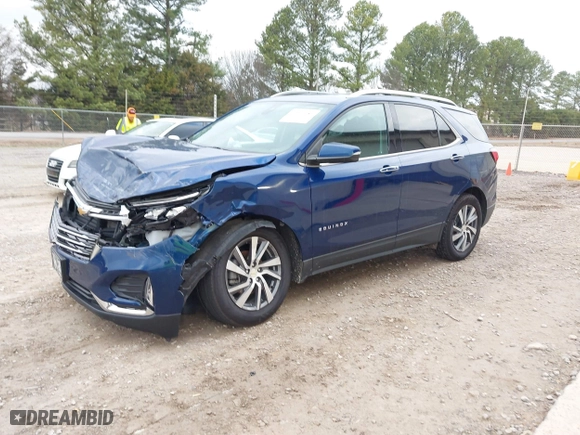 2022 Chevrolet Equinox Premier with VIN 3GNAXNEV5NS104346, listed as a IAAI auction lot 41520080 with 42,781 mi miles. Bid and sale history available at carsss.com. Image 2.