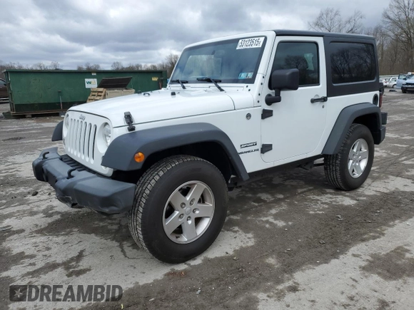 2015 Jeep Wrangler Sport with VIN 1C4AJWAG5FL761338, listed as a Copart auction lot 53123515 with 93,677 mi miles and Salvage Title. Bid and sale history available at carsss.com. Image 1.