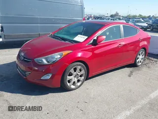 2012 Hyundai Elantra Limited with VIN KMHDH4AE4CU217166, listed as a IAAI auction lot 41754761 with 109,415 mi miles. Bid and sale history available at carsss.com. Image 2.