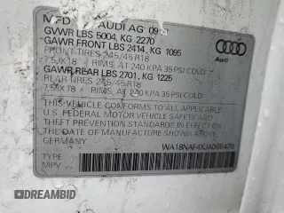 2018 Audi A4 allroad Premium Plus with VIN WA18NAF4XJA068476, listed as a Copart auction lot 48801864 with 74,852 mi miles. Bid and sale history available at carsss.com. Image 12.