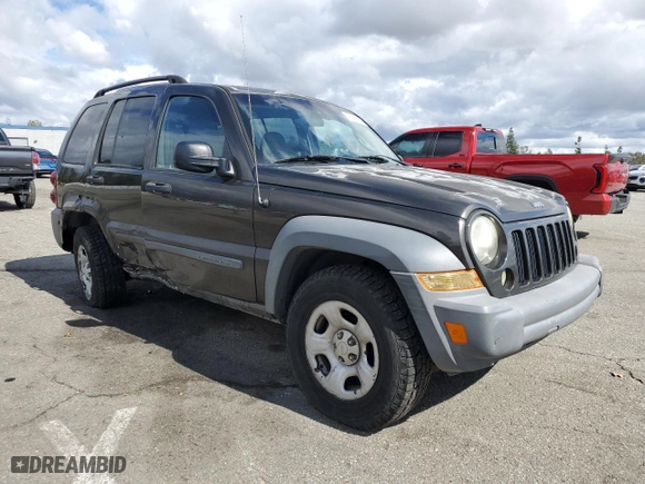 2005 Jeep Liberty Sport with VIN 1J8GL48K75W579066, listed as a Copart auction lot 48932925 with 157,696 mi miles and Salvage Title. Bid and sale history available at carsss.com. Image 4.