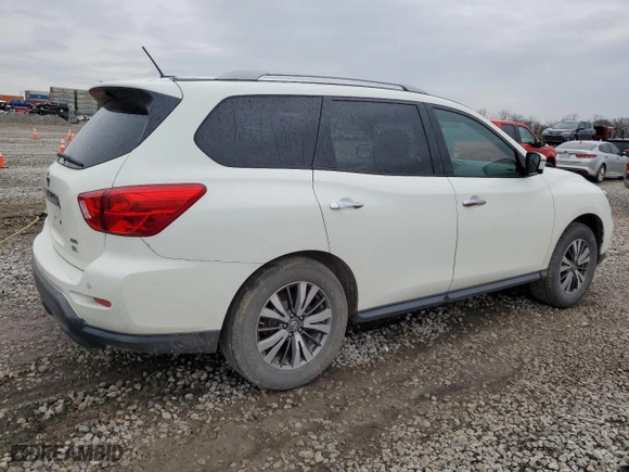 2017 Nissan Pathfinder S with VIN 5N1DR2MM1HC674583, listed as a Copart auction lot 51873795 with 128,539 mi miles and Clean Title. Bid and sale history available at carsss.com. Image 3.