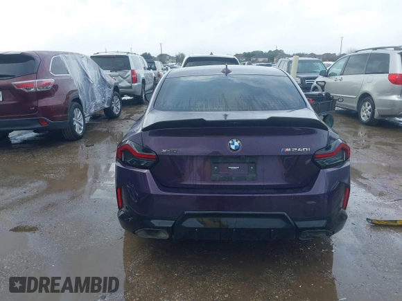 2022 BMW 2 Series M240i xDrive with VIN 3MW53CM03N8C68415, listed as a IAAI auction lot 41443638 with 37,209 mi miles. Bid and sale history available at carsss.com. Image 16.