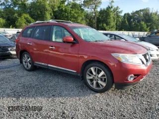 2015 Nissan Pathfinder Platinum with VIN 5N1AR2MN2FC697024, listed as a Copart auction lot 61791855 with 93,366 mi miles and Salvage title. Bid and sale history available at DreamBid. Image 4.