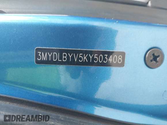 2019 Toyota Yaris L z VIN 3MYDLBYV5KY503408, wystawiony jako IAAI lot #42322094 z przebiegiem Nie podano mil oraz . Historia ofert i sprzedaży dostępna na DreamBid. Obrazek 9.