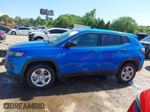 2023 Jeep Compass Sport with VIN 3C4NJDAN4PT557091, listed as a IAAI auction lot 42322265 with 8,742 mi miles and . Bid and sale history available at DreamBid. Image 14.