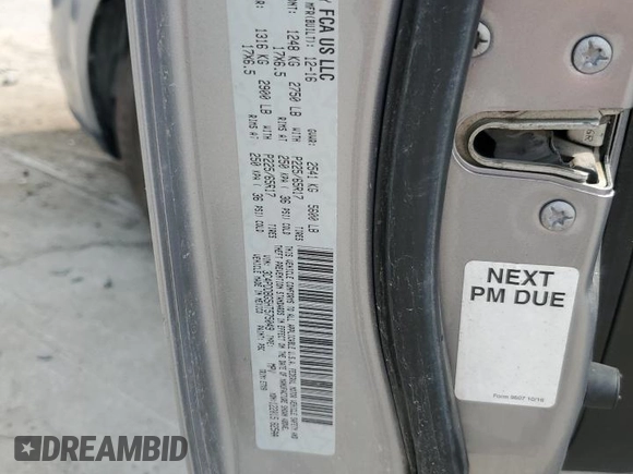 2017 Dodge Journey SXT with VIN 3C4PDDBG5HT575049, listed as a Copart auction lot 59027625 with 71,603 mi miles and Salvage title. Bid and sale history available at DreamBid. Image 13.