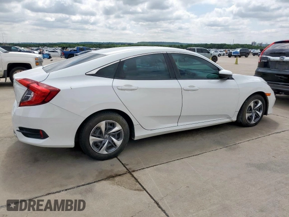 2019 Honda Civic LX with VIN 2HGFC2F68KH606218, listed as a Copart auction lot 55811975 with 74,750 mi miles and Salvage Title. Bid and sale history available at DreamBid. Image 3.