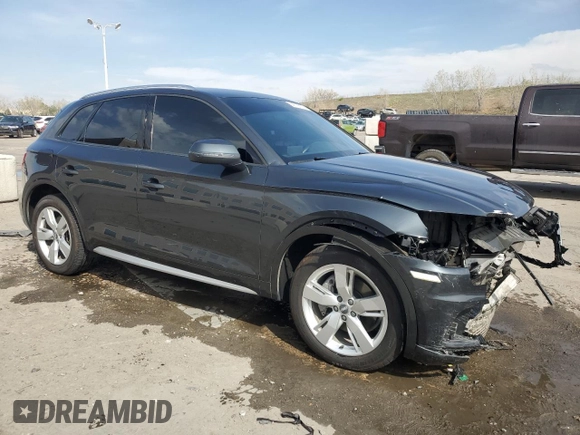2018 Audi Q5 Premium with VIN WA1ANAFY8J2020313, listed as a Copart auction lot 54078575 with 76,133 mi miles and Salvage Title. Bid and sale history available at DreamBid. Image 4.