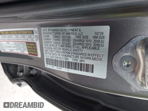 2024 Acura RDX Advance z VIN 5J8TC2H81RL017803, wystawiony jako IAAI lot #42183573 z przebiegiem 6 305 mil mil oraz . Historia ofert i sprzedaży dostępna na DreamBid. Obrazek 9.