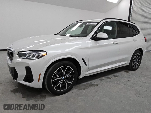 2024 BMW X3 sDrive30i with VIN 5UX43DP08R9W57559, listed as a Copart auction lot 52648995 with 23,026 mi miles and Clean Title. Bid and sale history available at DreamBid. Image 1.